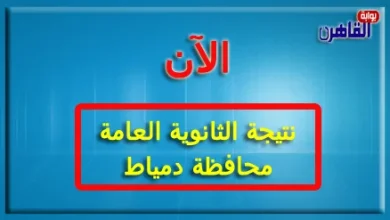 نتيجة الثانوية العامة 2024 محافظة دمياط بالاسم فقط ورقم الجلوس-نتيجة الصف الثالث الثانوي 2024 محافظة دمياط