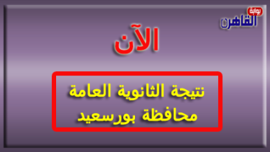 نتيجة الثانوية العامة 2024 محافظة بورسعيد بالاسم فقط ورقم الجلوس-نتيجة الصف الثالث الثانوي 2024 محافظة بورسعيد