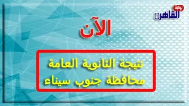 نتيجة الثانوية العامة 2024 محافظة جنوب سيناء بالاسم فقط ورقم الجلوس-نتيجة الصف الثالث الثانوي 2024 محافظة جنوب سيناء